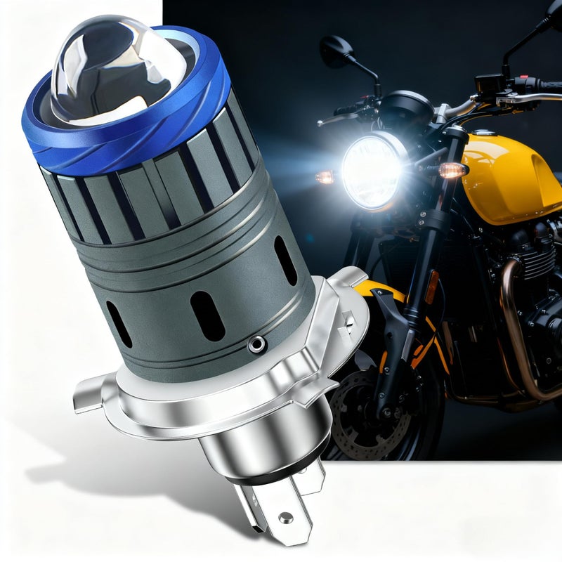 Suacopzar Universal H4/9003 LED Motorcycle Light Bulb Hi/Lo Beam, 300% Brighter, 6000K Cool White Motorcycle Bulbs, Plug and Play, H4 Led Headlight Compatible with Most Motorcycles - Image 1