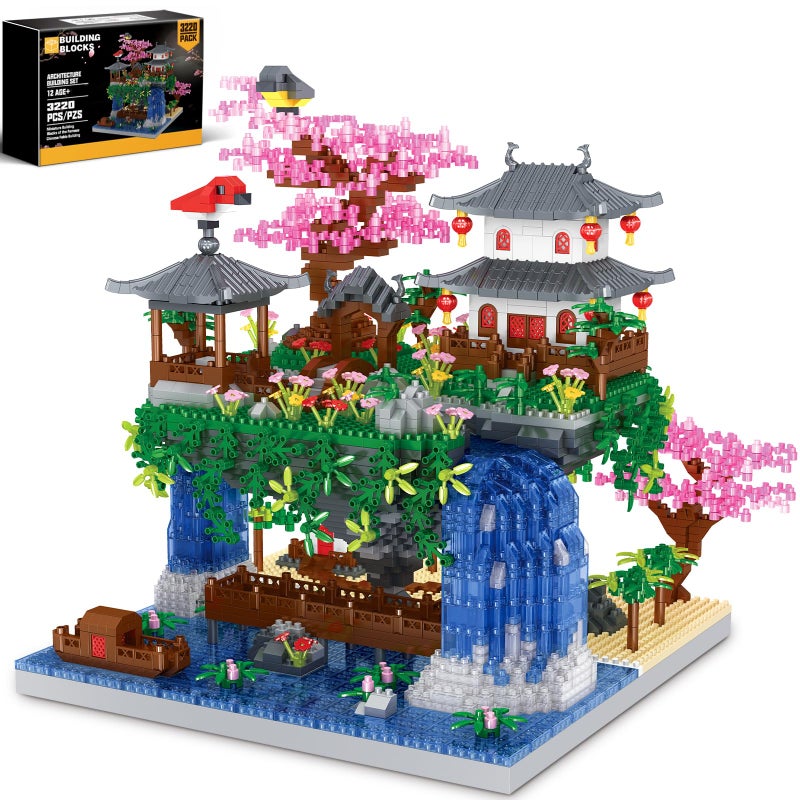 Kitoyz Cherry Blossom Bonsai Tree Building Set Chinese Architecture of Peach Blossom Micro Mini Building Blocks Set Japanese Sakura Tree House Building Kit for Kids Adults 3220 PCS - Image 2