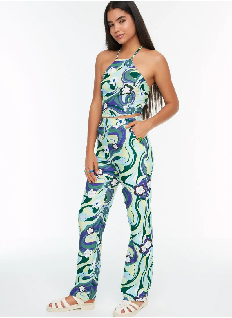 trendyol High Waist Printed Pants