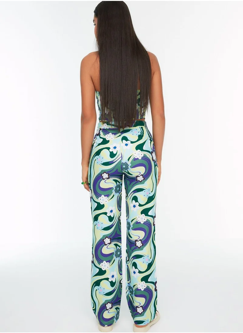 trendyol High Waist Printed Pants