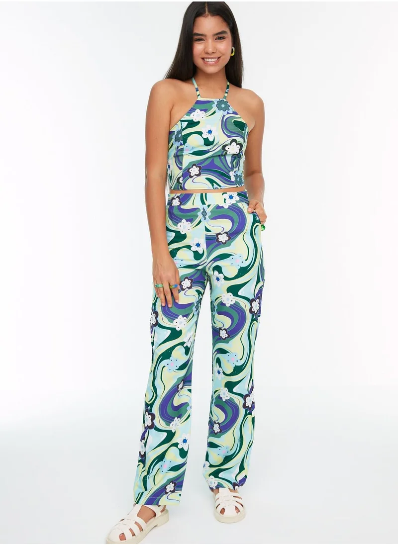 trendyol High Waist Printed Pants