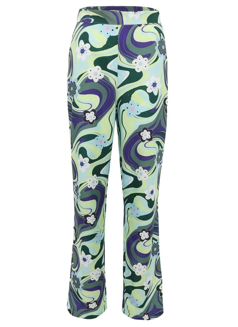 trendyol High Waist Printed Pants