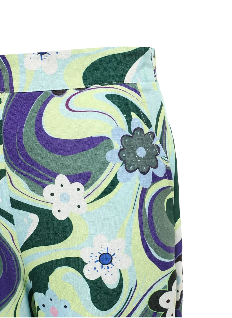 trendyol High Waist Printed Pants