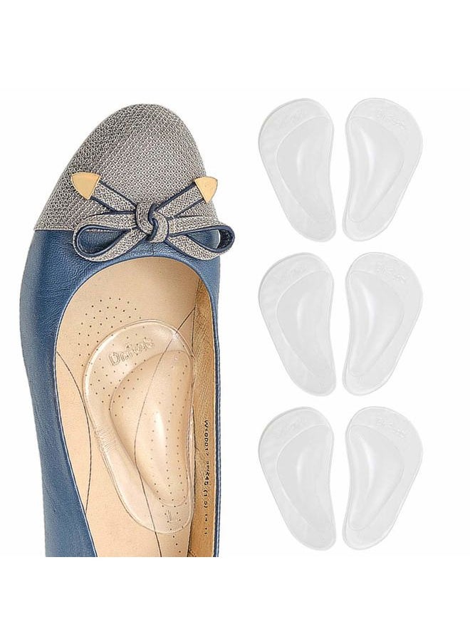 Dr.Foot Dr. Foot's Arch Support Shoe Insoles for Flat Feet, Gel Arch Inserts for Plantar Fasciitis, Adhesive Arch Pad for Relieve Pressure and Feet Pain- 3 Pairs (Clear, 3 Count (Pack of 1))  - Image 1