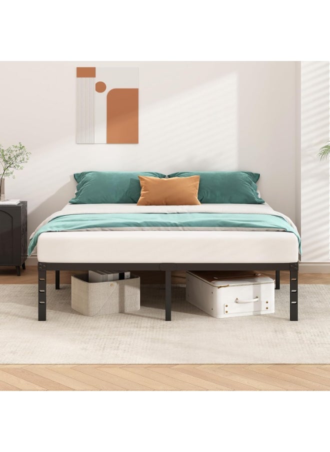 Sharpdo Metal Platform Bed Frame, No Box Spring Required, Single Bed, With Heavy Duty Strong Support Slats, Easy to Assemble, Black 95*189*45CM  - Image 3