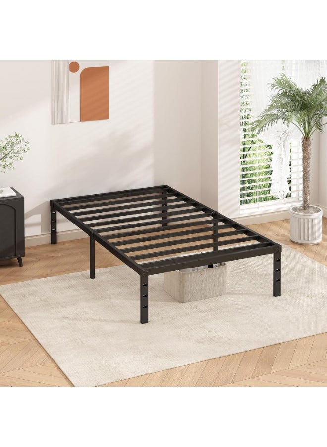 Sharpdo Metal Platform Bed Frame, No Box Spring Required, Single Bed, With Heavy Duty Strong Support Slats, Easy to Assemble, Black 95*189*45CM  - Image 4