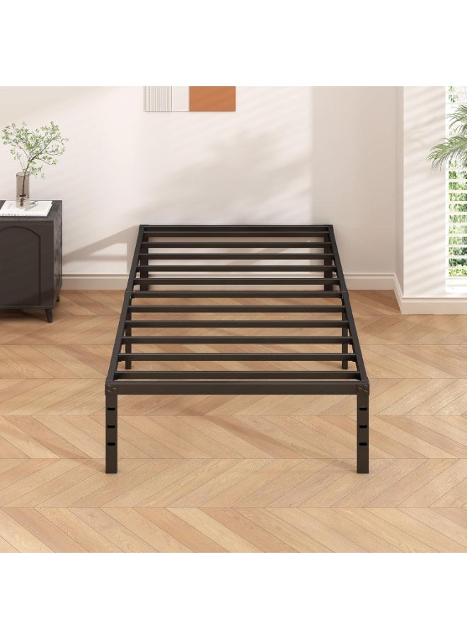 Sharpdo Metal Platform Bed Frame, No Box Spring Required, Single Bed, With Heavy Duty Strong Support Slats, Easy to Assemble, Black 95*189*45CM  - Image 5