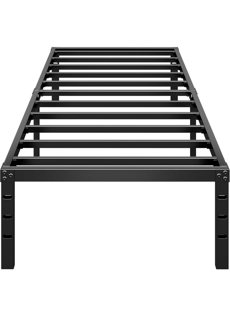 Sharpdo Metal Platform Bed Frame, No Box Spring Required, Single Bed, With Heavy Duty Strong Support Slats, Easy to Assemble, Black 95*189*45CM  - Image 2