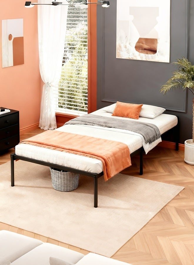 Sharpdo Metal Bed Frame, 90 CM Heavy-Duty Full Platform Bed Frame, No Box Spring Needed, Easy Assembly, Noise-Free, Sturdy Mattress Foundation, Underbed Storage Space - Image 1