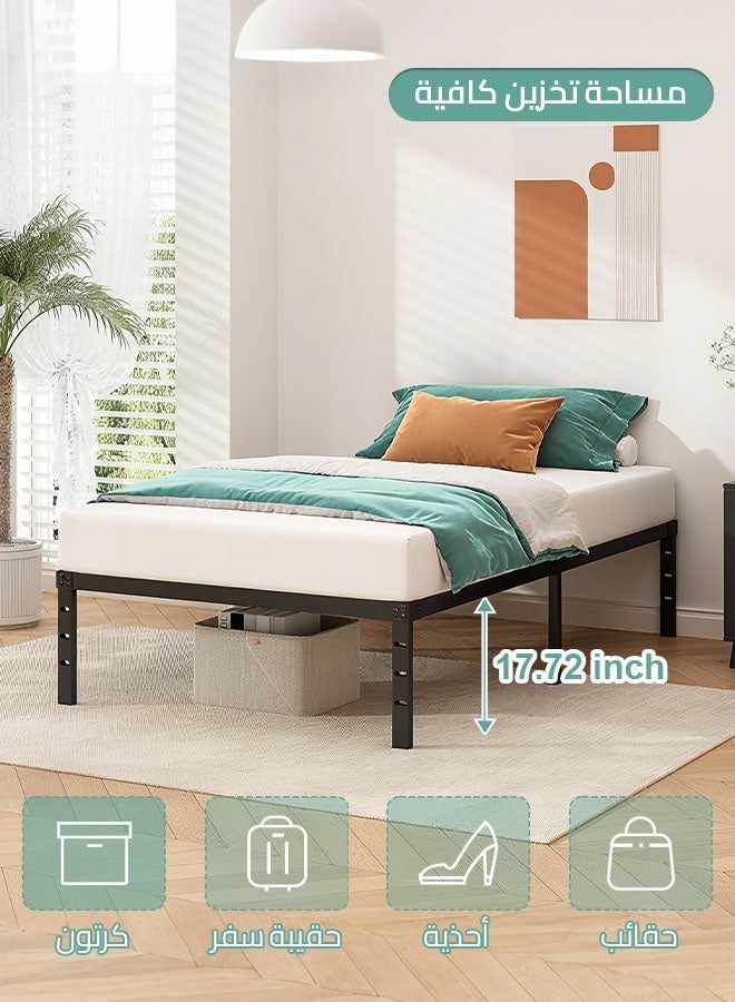 Sharpdo Metal Bed Frame, 90 CM Heavy-Duty Full Platform Bed Frame, No Box Spring Needed, Easy Assembly, Noise-Free, Sturdy Mattress Foundation, Underbed Storage Space - Image 4