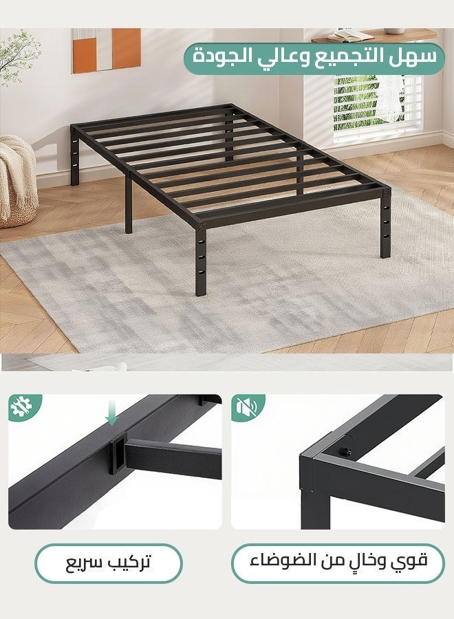 Sharpdo Metal Bed Frame, 90 CM Heavy-Duty Full Platform Bed Frame, No Box Spring Needed, Easy Assembly, Noise-Free, Sturdy Mattress Foundation, Underbed Storage Space - Image 5