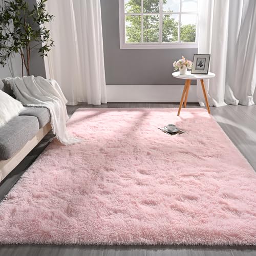 Pettop Fluffy Pink Area Rug for Bedroom Living Room, 4x6 Feet Soft Plush Fuzzy Rugs for Girls Kids Boys, Non-Slip and Washable Rug for Nursery Classroom, Carpet for Rooms Decor - Image 4