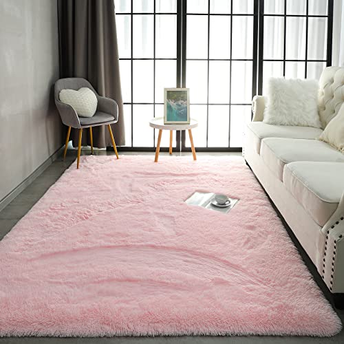 Pettop Fluffy Pink Area Rug for Bedroom Living Room, 4x6 Feet Soft Plush Fuzzy Rugs for Girls Kids Boys, Non-Slip and Washable Rug for Nursery Classroom, Carpet for Rooms Decor - Image 2
