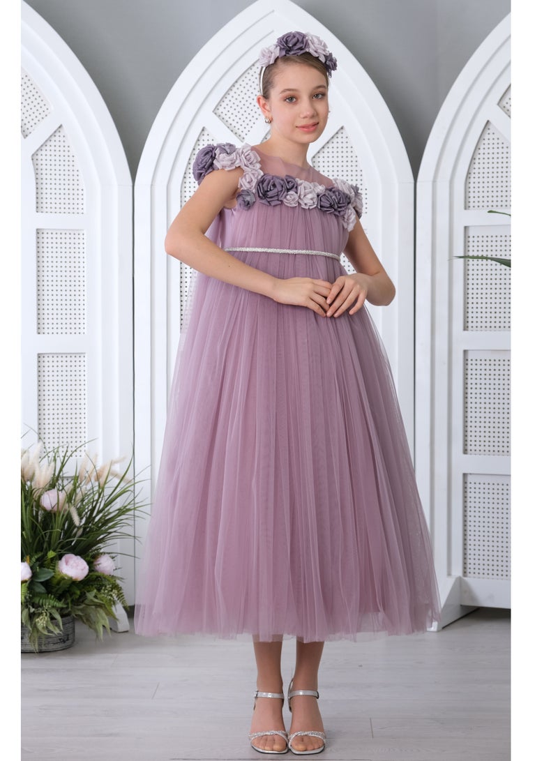 VIA BAMBINO Floral Tulle Dress - Image 1