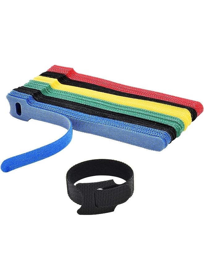 SMILEE 60PCS Fastening Cable Ties Reusable, Premium 6-Inch Adjustable Cord Ties, Microfiber Cloth Cable Management Straps Hook Loop Cord Organizer Wire Ties (12mmx150mm T Shape)  - Image 1