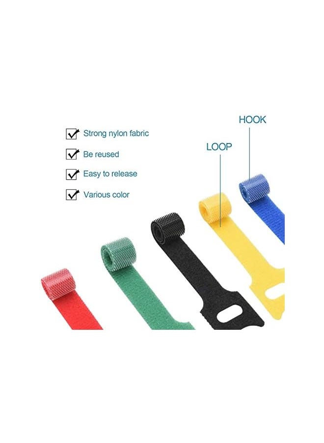 SMILEE 60PCS Fastening Cable Ties Reusable, Premium 6-Inch Adjustable Cord Ties, Microfiber Cloth Cable Management Straps Hook Loop Cord Organizer Wire Ties (12mmx150mm T Shape)  - Image 2