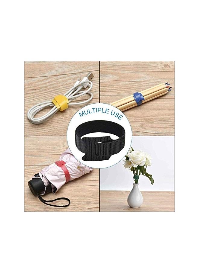 SMILEE 60PCS Fastening Cable Ties Reusable, Premium 6-Inch Adjustable Cord Ties, Microfiber Cloth Cable Management Straps Hook Loop Cord Organizer Wire Ties (12mmx150mm T Shape)  - Image 5
