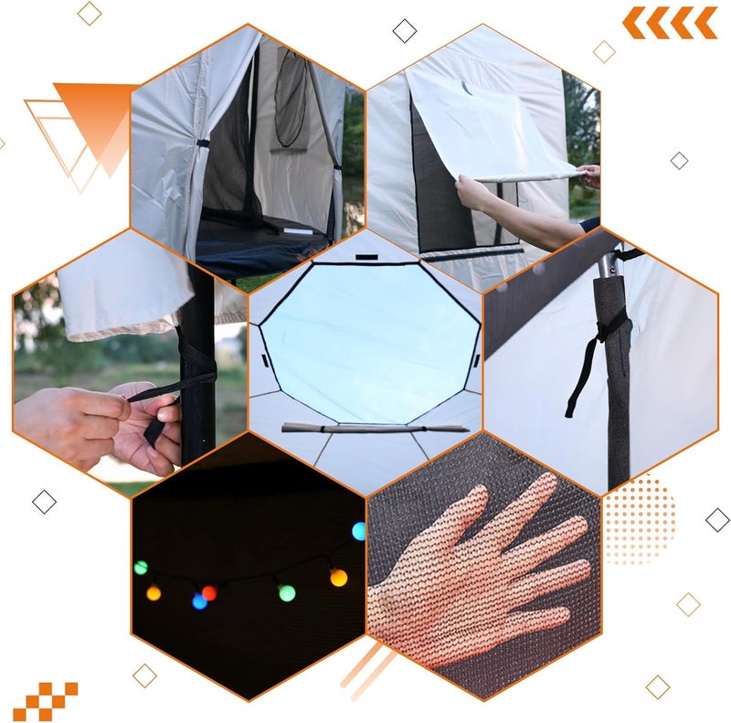jumpfly 12FT Trampoline Tent for Kids,Fit for 8 Straight Poles Round Trampoline,Trampoline Shade Cover with LED Light,Outdoor Trampoline Accessories Canopy,Sunscreen Clubhouse,Anti-Tear,Camping,Black - Image 5