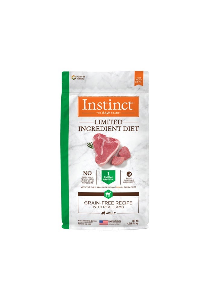 Instinct وصفة طعام جاف للكلاب خالية من الحبوب بمكونات محدودة - لحم خروف - 4 رطل - Image 1