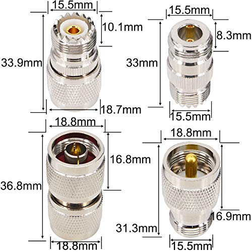 onelinkmore N to UHF PL259 SO239 Coax Connector Kit N Male/Female to UHF PL259 SO239 M/F Straight Adapter for CB Ham Radio Walkie Talkie WiFi Antenna Broadcasting Extension Cable - Image 4