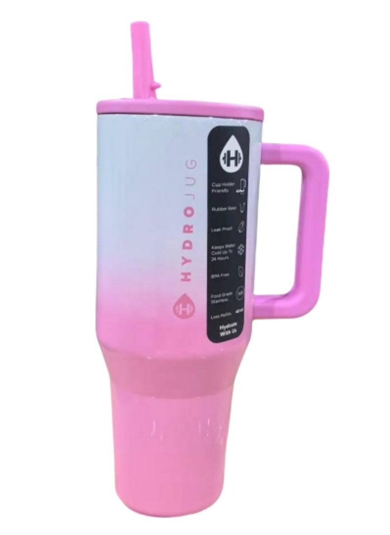 HydroJug Traveler - 32 oz Water Bottle with Handle & Flip Straw - Fits in Cup Holder, Leak Resistant Tumbler-Reusable Insulated Stainless Steel & Rubber Base - Gifts for Women & Men,Gradient Pink - pzsku/ZD76B0DB0FD07B6D94846Z/45/_/1733123943/8ab9a83c-f602-4f2e-bb77-1fd4294bf433