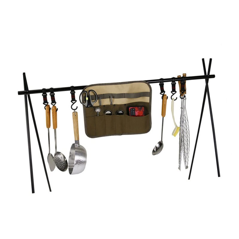 Canvas Picnic Utensil Bag Outdoor Camping Silverware Holder Multi Pocket Tableware Storage - Image 5