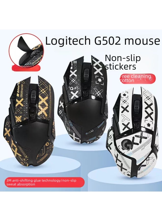 G502 Hero Anti-slip Stickers G502 Mouse Sweat-absorbent Back Foot Pad Lizard Skin Non-slip Mat For Gaming Computing-Color: A Black Snowflake Pattern Mouse Sticker - Image 2
