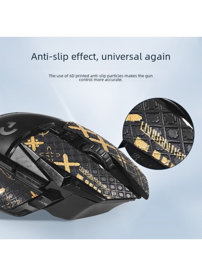 G502 Hero Anti-slip Stickers G502 Mouse Sweat-absorbent Back Foot Pad Lizard Skin Non-slip Mat For Gaming Computing-Color: A Black Snowflake Pattern Mouse Sticker - Image 4