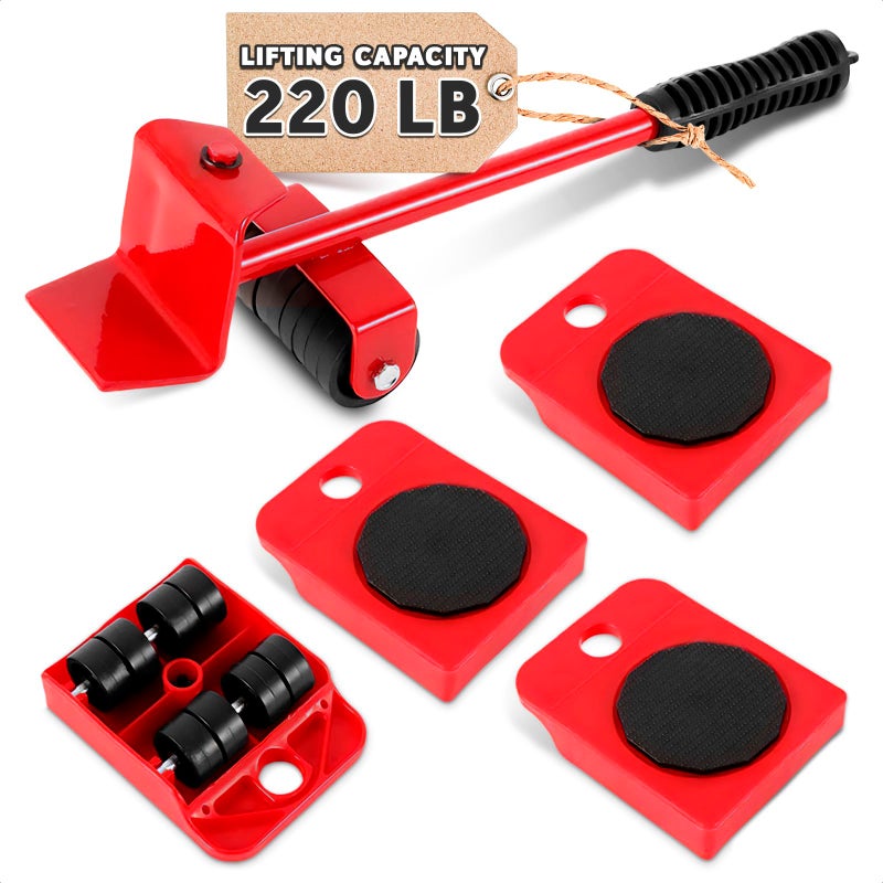 LAGARTO Furniture Lift Mover Tool Set - Furniture Movers With Wheels Heavy Furniture Moving Sliders Appliance Rollers Heavy Duty Furniture Lifter And Sliders Kit - Furniture Movers Sliders Appliance Movers - Image 1