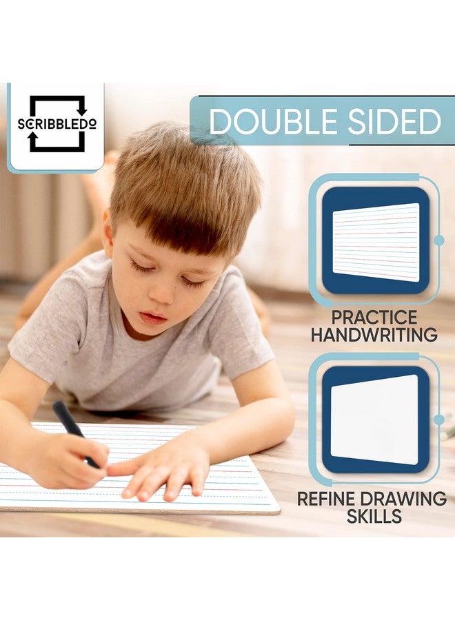 Scribbledo Double Sided Whiteboard Lined Dry Erase Board for Kids Ruled Writing Board Handwriting Practice Small White 9x12 Dry Erase Board with Lines Education Teacher Supplies - Image 4