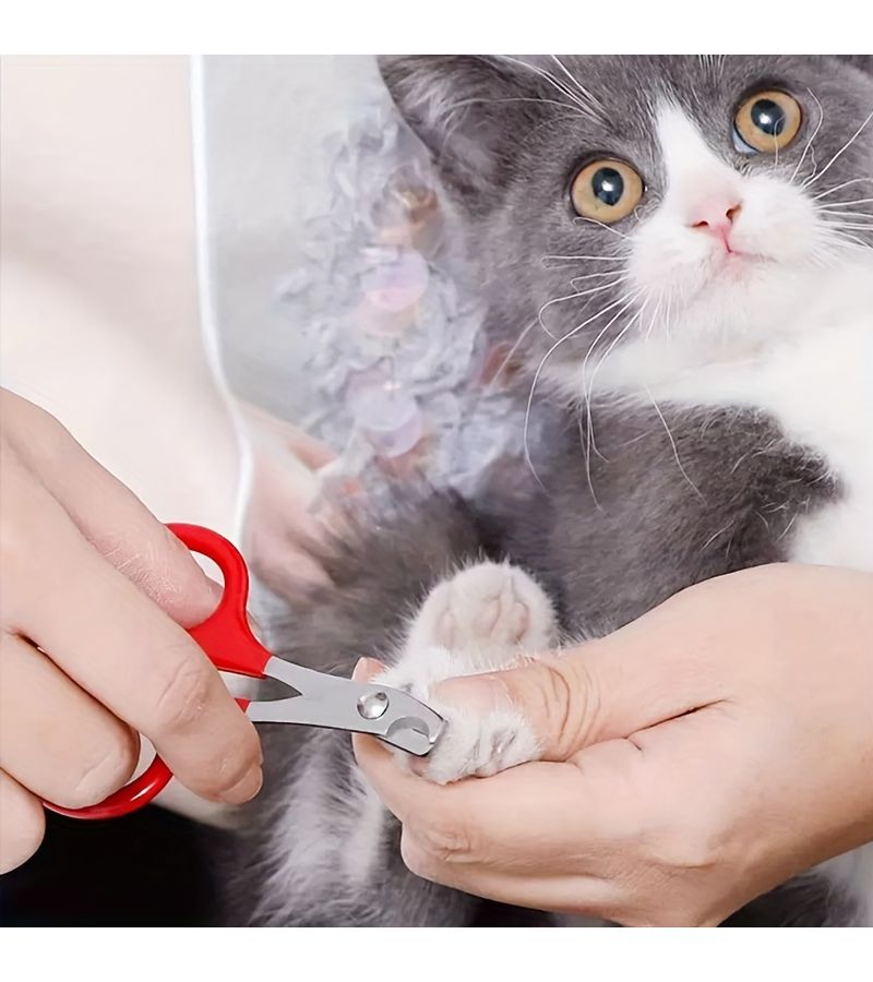 Pink Stainless Steel Pet Nail Clippers Crescent Anti Slip Grip Dog Cat Grooming - Image 3