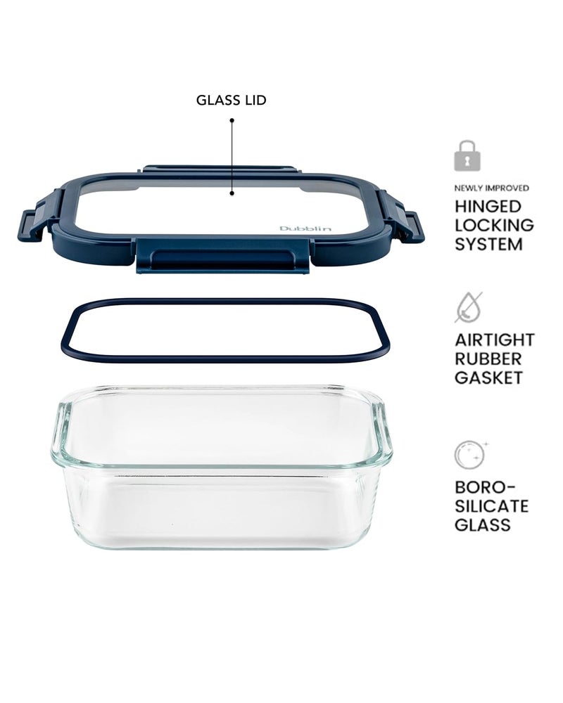 DUBBLIN Keep In Glass Borosilicate Glass Container 1040ml Rectangular Clear Oven Freezer Microwave Safe Storage Solution 1 Piece - Image 3