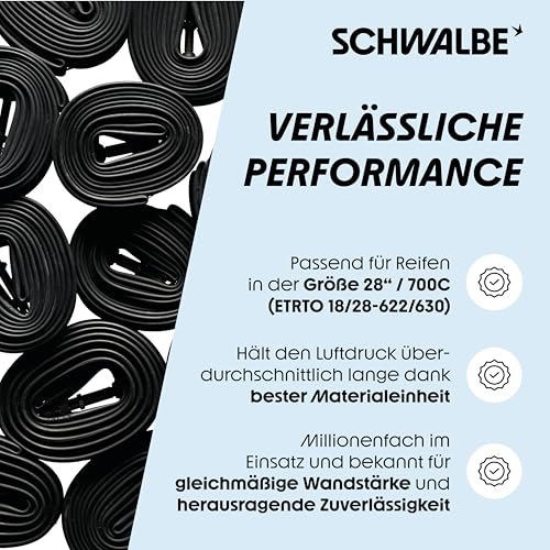 SCHWALBE Bicycle Tube with 60mm Presta Valve, 28 x 0.75-1.0-Inch - Image 4