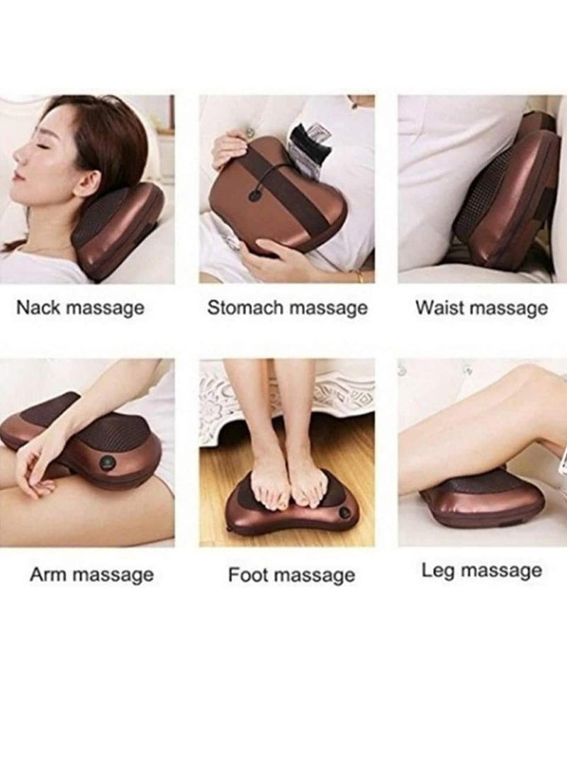 Neck Massage Pillow And Shoulders, Adomen, Legs Back Massager Relaxation By 8 Head With Magnet Vibrator Electric Heating Kneading Therapy - Image 4
