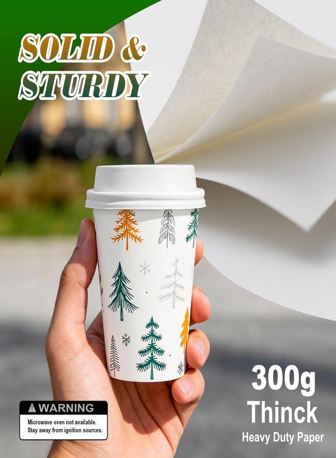 Charmount 40 Pack 8 oz Paper Coffee Cups with Lids, Disposable To-Go Cups for Coffee Bars, Hot Chocolate, Cocoa, Hot Tea Drinks, and Hoildays Party Decoration Supplies - Image 4