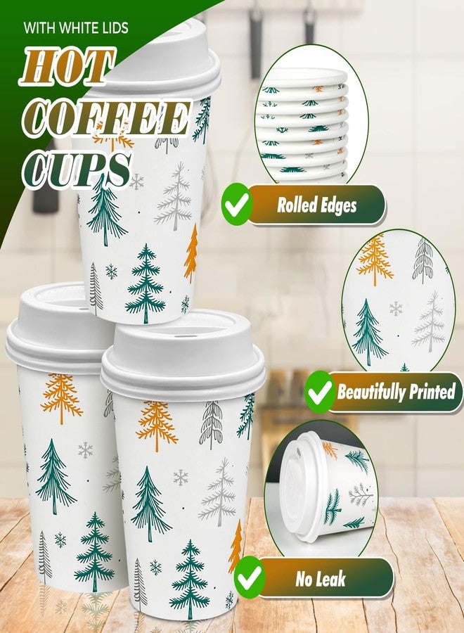 Charmount 40 Pack 8 oz Paper Coffee Cups with Lids, Disposable To-Go Cups for Coffee Bars, Hot Chocolate, Cocoa, Hot Tea Drinks, and Hoildays Party Decoration Supplies - Image 3