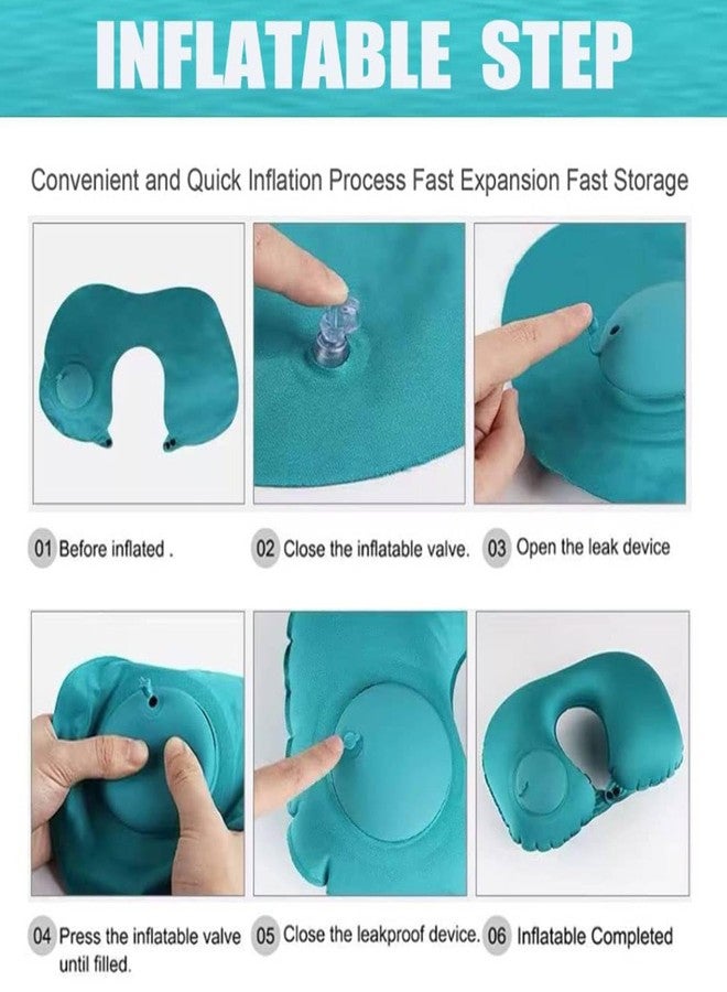 TONSYL Polyester Inflatable Travel Pillow for Sleeping Airplane - Inflatable Neck Pillow for Traveling On Plane, Press to Inflate,Portable Travel Neck Pillow.(Multicolor) - Image 5