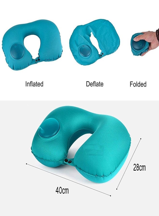 TONSYL Polyester Inflatable Travel Pillow for Sleeping Airplane - Inflatable Neck Pillow for Traveling On Plane, Press to Inflate,Portable Travel Neck Pillow.(Multicolor) - Image 2