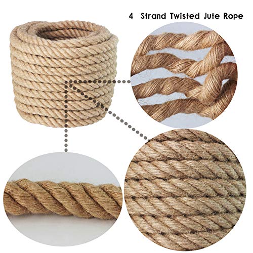 VEITHI Manila Rope 1/2 Inch x 100 Feet, Twisted Thick Rope for Landscaping, Crafts, Sporting,Marine, Projects and Tie-Downs - Image 3