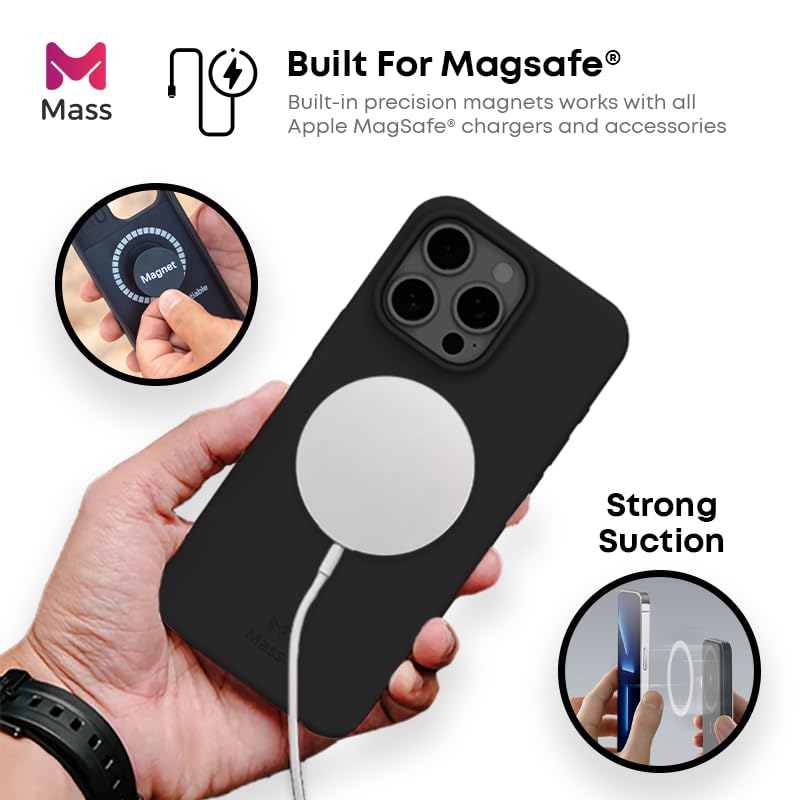 Mass Infinity Slim TPU Shockproof Case 6-in-1, Durable Drop Protection, Metal Plate Support, Built-in SIM Slot, Compatible for Magsafe and iPhone Black Color (iPhone 16 Pro Max) - Image 3