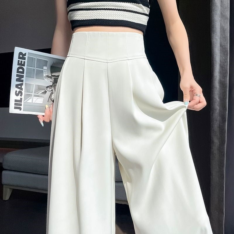 High-Waisted Suit Wide-Leg Pants With Drape, Casual Floor-Length Pants, Tummy Control Pants With A High-End Feel - Image 5