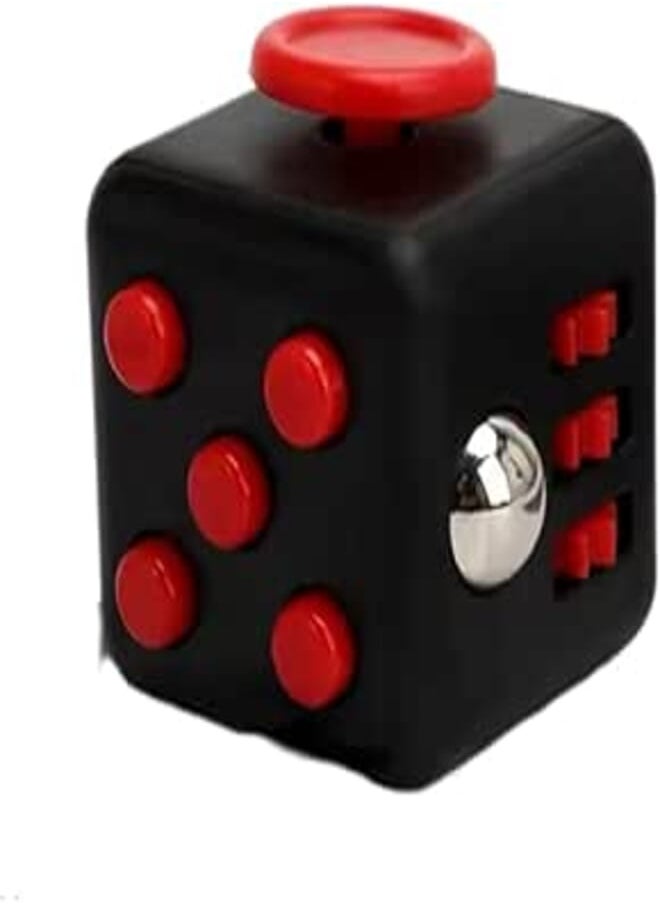 Mini Puzzle Fidget Toy Stress Relief Dice Decompression Antistress Funny Pop Toy Fidgets Kid Game For Adult (Black and Red) 