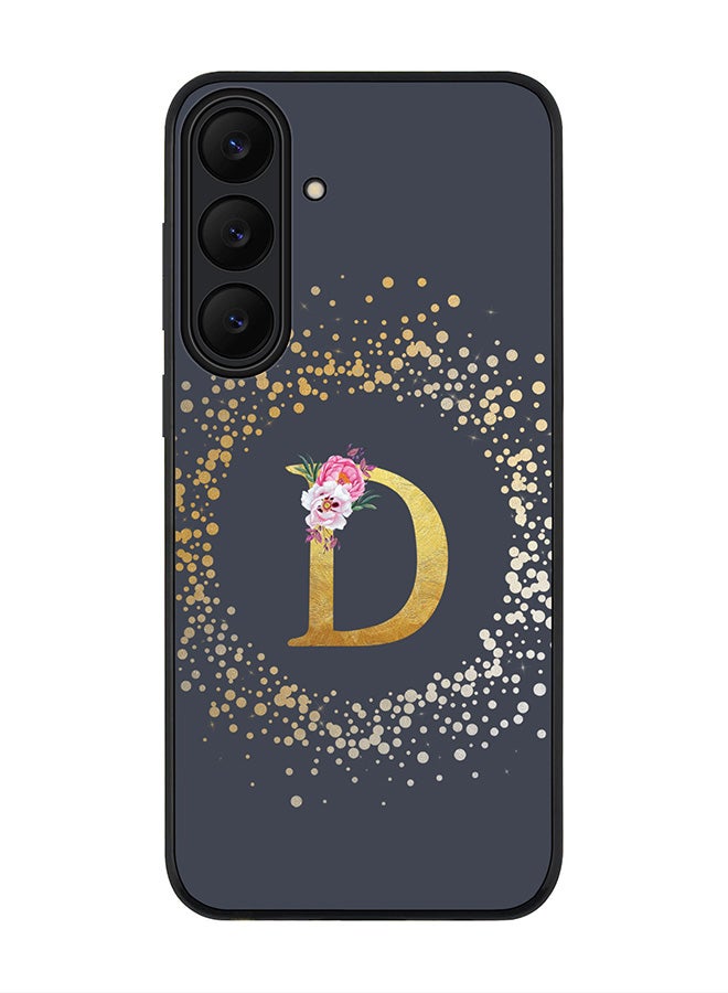 Stylizedd For Samsung Galaxy S25 FE Case,Slim fit Camera Protection, Shockproof Thin Phone cover  - Custom Monogram Floral - D  (Grey )
