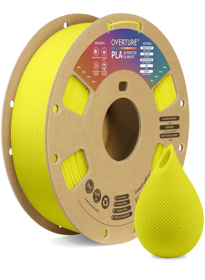 OVERTURE Basic PLA 3D Printer Filament Highlight Yellow 1.75 - Image 1