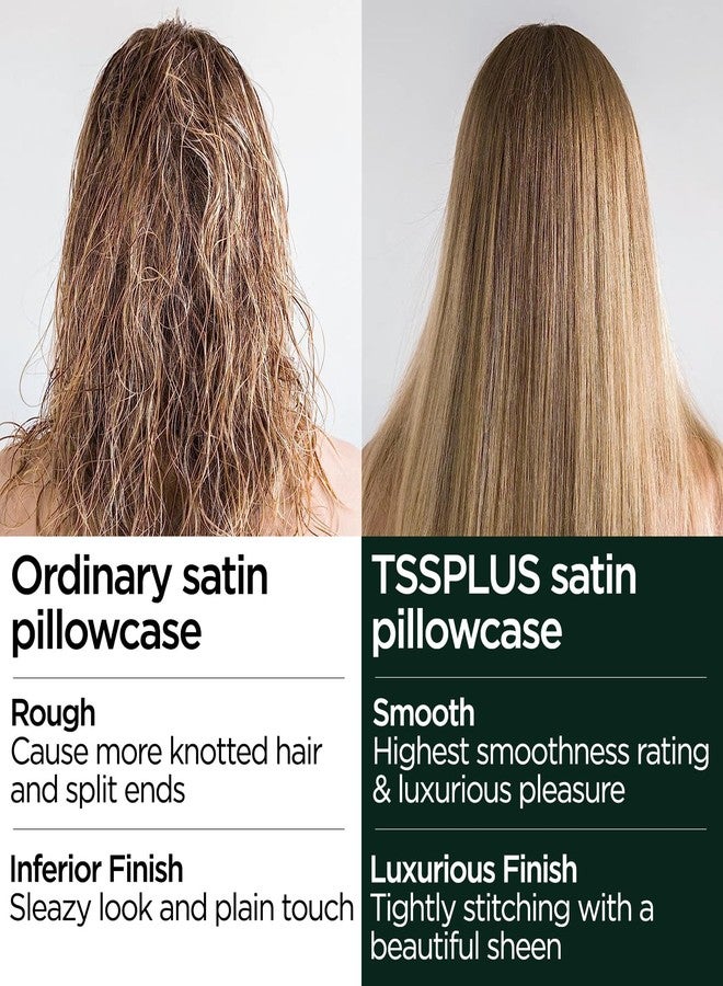 تي إس إس بلس طقم أغطية وسائد TSSPLUS كينج مكون من قطعتين، أغطية وسائد خضراء، غطاء وسادة من حرير الساتان، غطاء وسادة من الساتان، فائق النعومة والراحة، مضاد لحب الشباب والتجاعيد، ديكور غرفة، هدايا للنساء والرجال (كينج، أخضر داكن - قطعتان) - Image 4