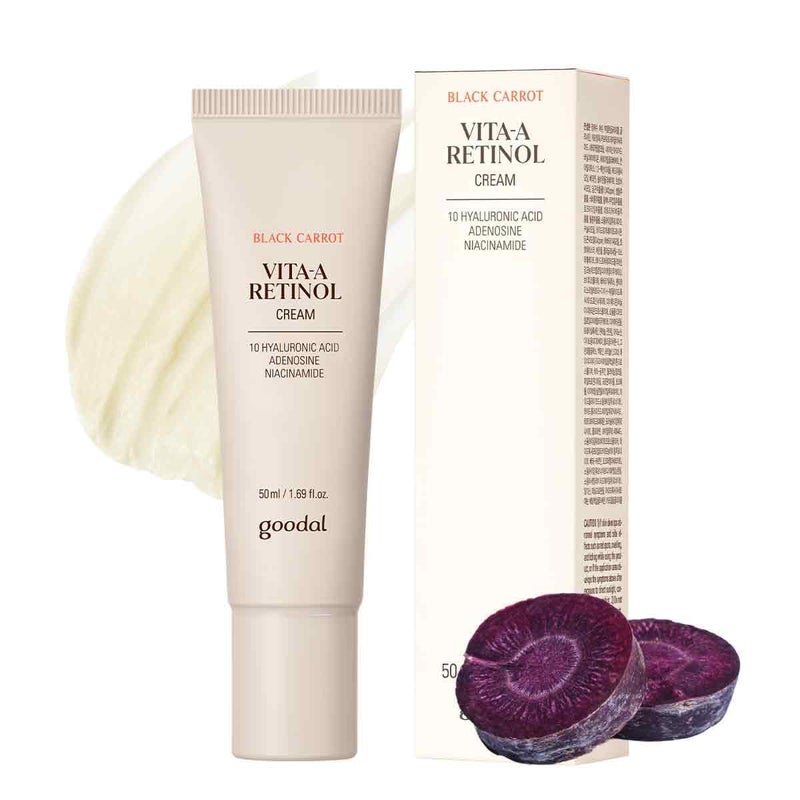 GOODAL Black Carrot Retinol Cream 1.69 fl.oz (50ml) â€“ Beginner Friendly Korean Skin Care Moisturizer with Retinol, Niacinamide, Pore minimizer â€“ 48H Lasting Hydration, Anti-Aging, Daily Cream - Image 1