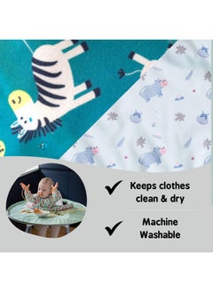 Tidy TOT ®™ Coverall Baby Weaning Bib For Bib & Tray Kit Twin Pack.2 Coverall Baby Feeding Bibs With Sleeves. Attaches To Tray.Catch All Sleeved Bibs.Baby Led Weaning Bibs For Baby.  - Image 1