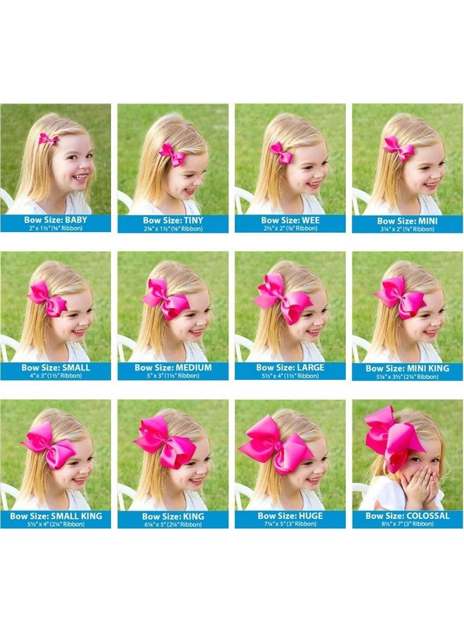 Wee Ones Girls 2 Pack Grosgrain Hair Bows with Plain Wrap Centre on a Wee Stay No Slip Clip, Mini, Light Pink - Image 4