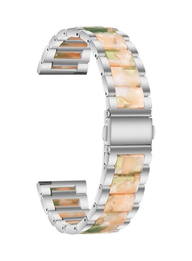 NIBEMINENT For Huawei Watch 3/3 Pro/Garmin Venu 2 22mm Universal Replacement Strap Watchband Silver/Pink Green - Image 1