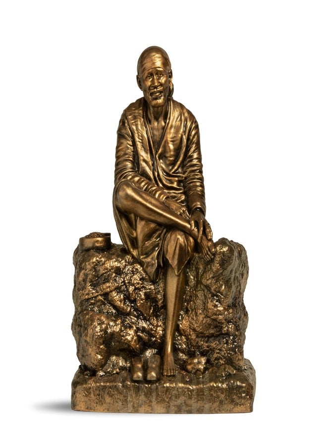 SILAII Shirdi Sai Baba Car Dashboard Sculpture - Mini Sai Baba Idol for Car Decor | Sai Baba Statue for Home, Office & Gift | 3.5 Inch Showpiece - Image 1